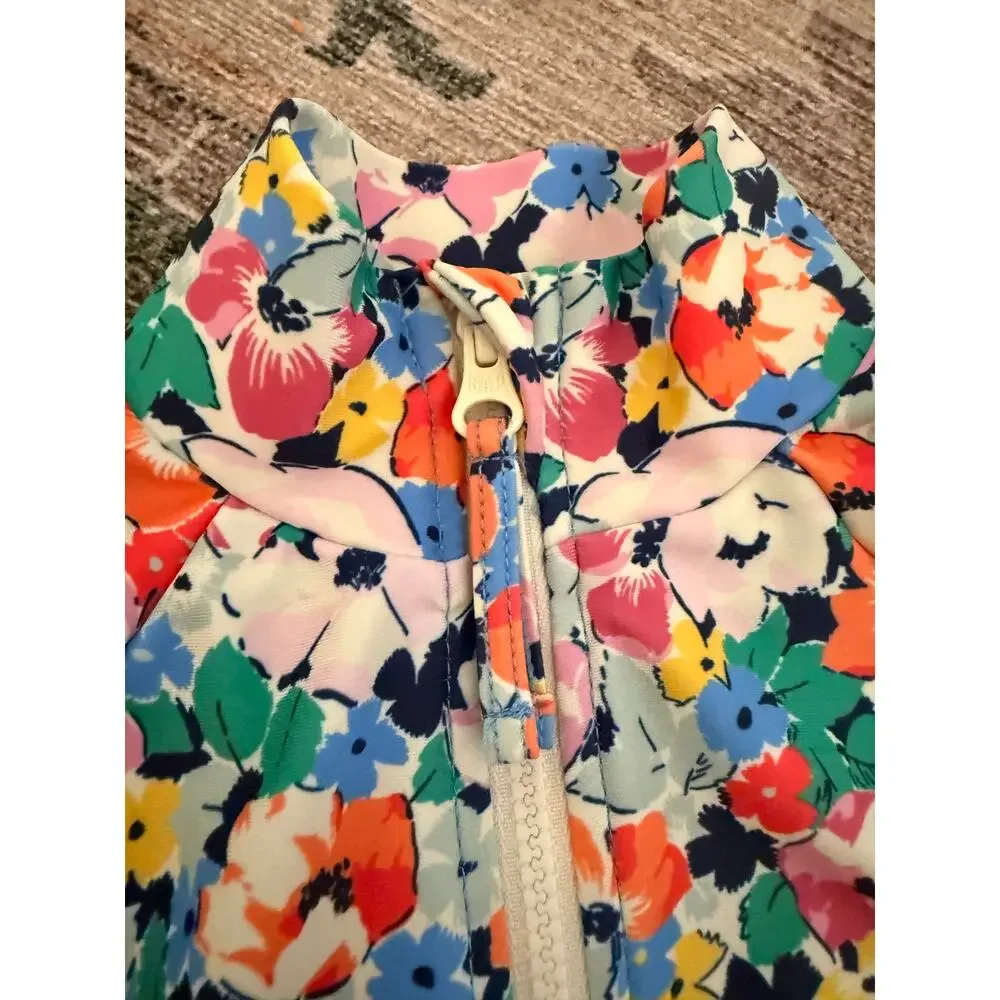 Gap Kids Girls Swimsuit XS 4 to 5 yo Floral Long Sleeve Rashguard Beach Swim